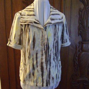 Zenergy by Chico's Natalie Short Sleeve Jacket in Butter Tansy, NWT